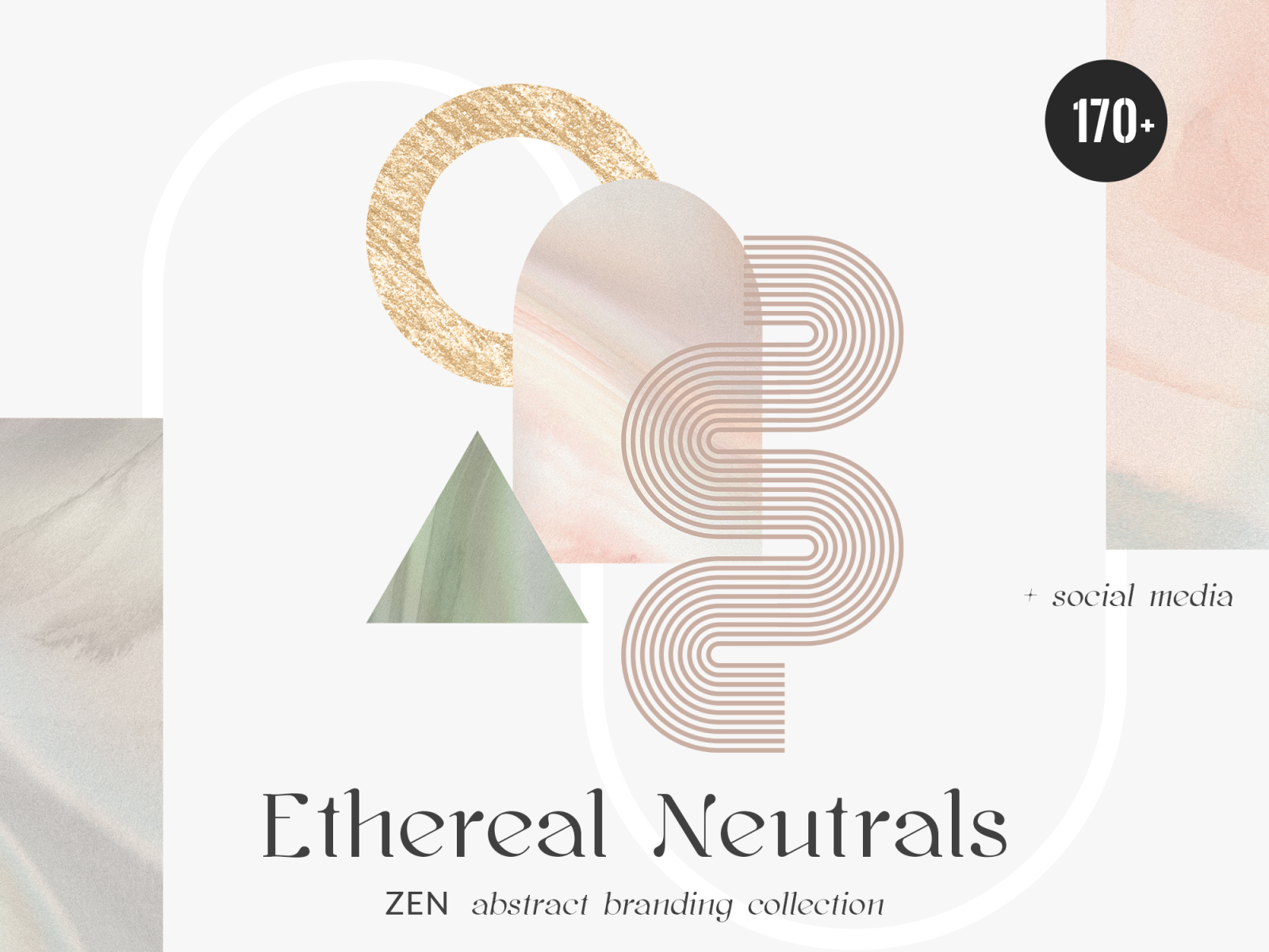 Ethereal Neutrals - Zen abstract branding collection SunnyAfternoonsJpg